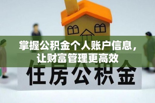 凤县掌握公积金个人账户信息，让财富管理更高效